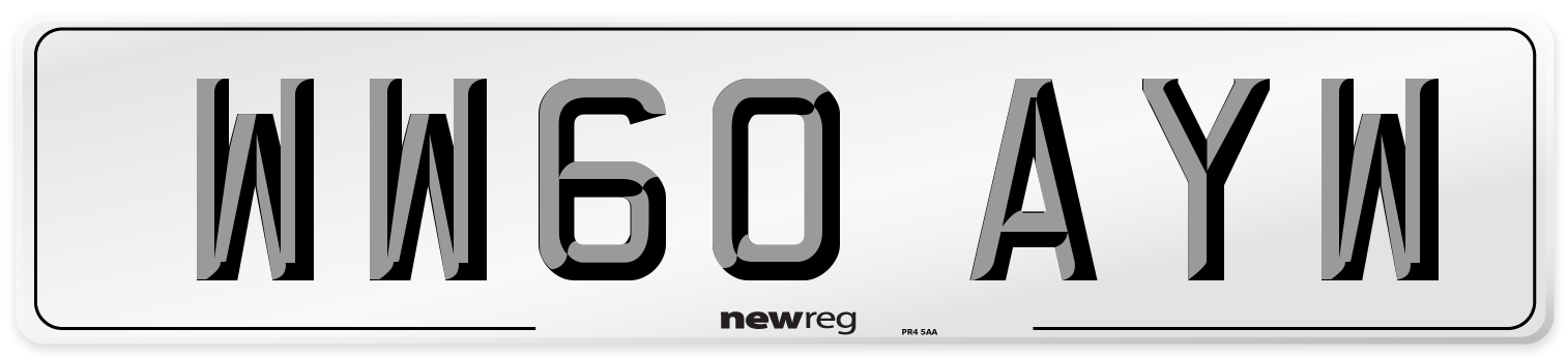 WW60 AYW Number Plate from New Reg